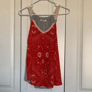 Rewind Red and Gray Top